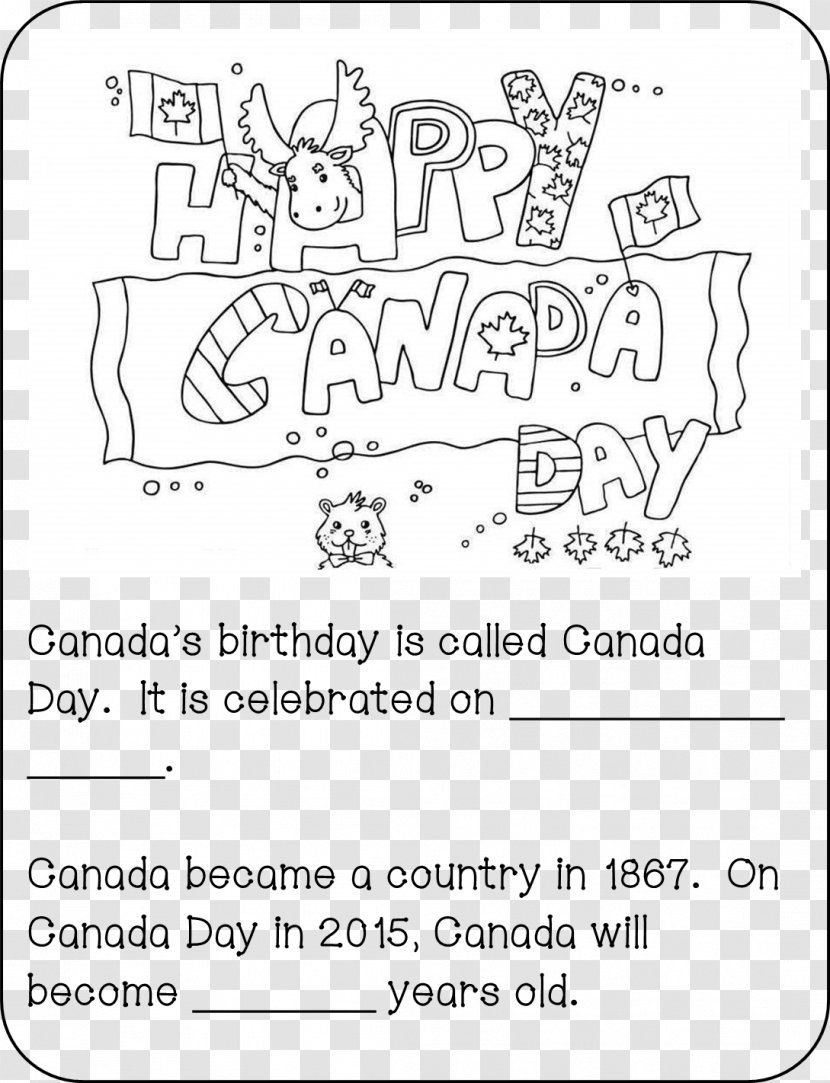 National Flag Of Canada Day Coloring Book - Monochrome Transparent PNG