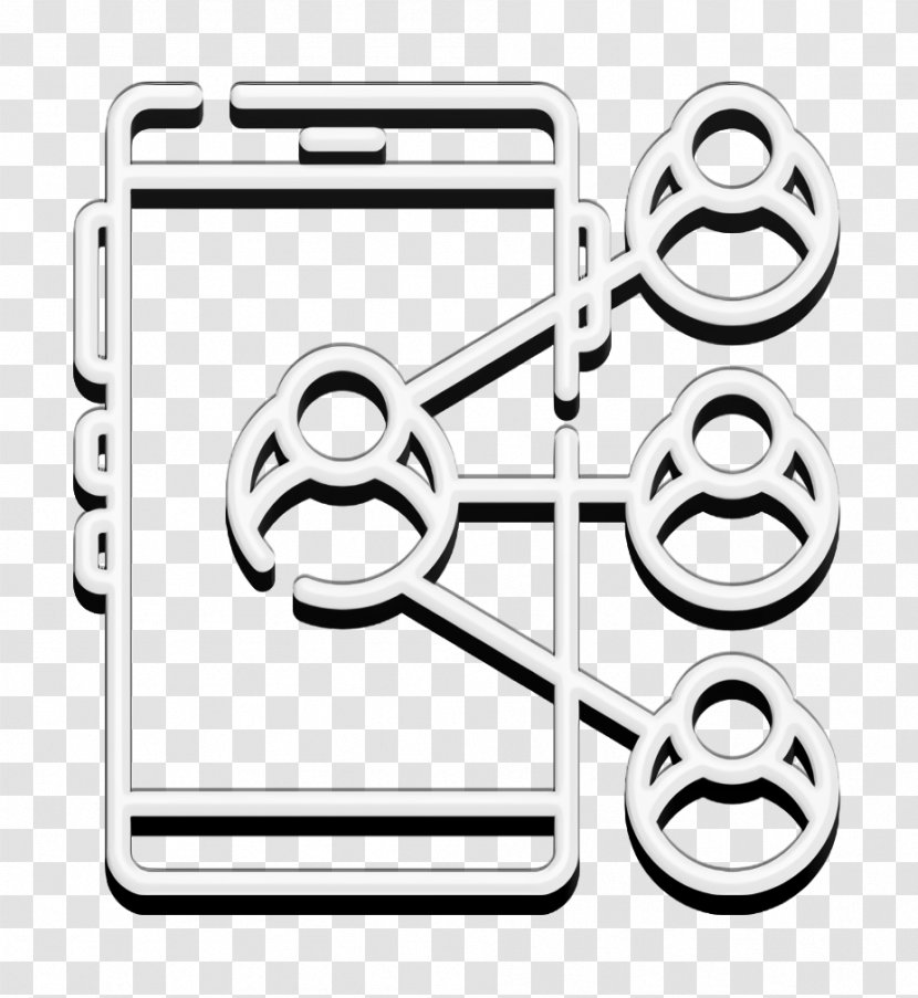 Contact Icon Social Media Network - Line Art Transparent PNG