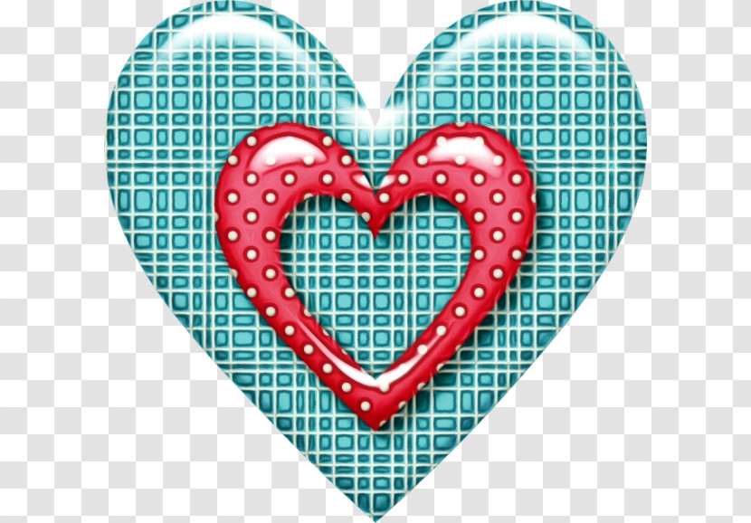 Teal Turquoise Heart M-095 Transparent PNG