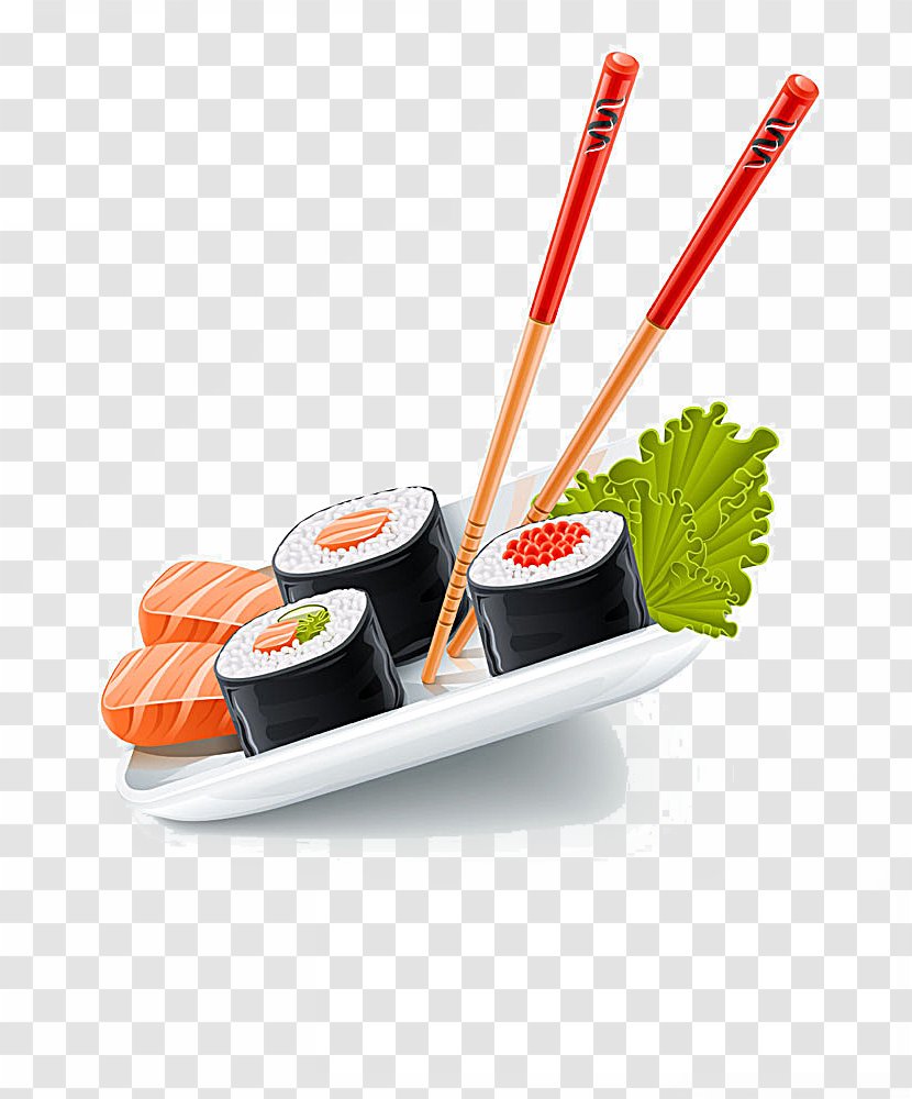 Sushi Japanese Cuisine Sashimi Asian - Food - Decoration Transparent PNG