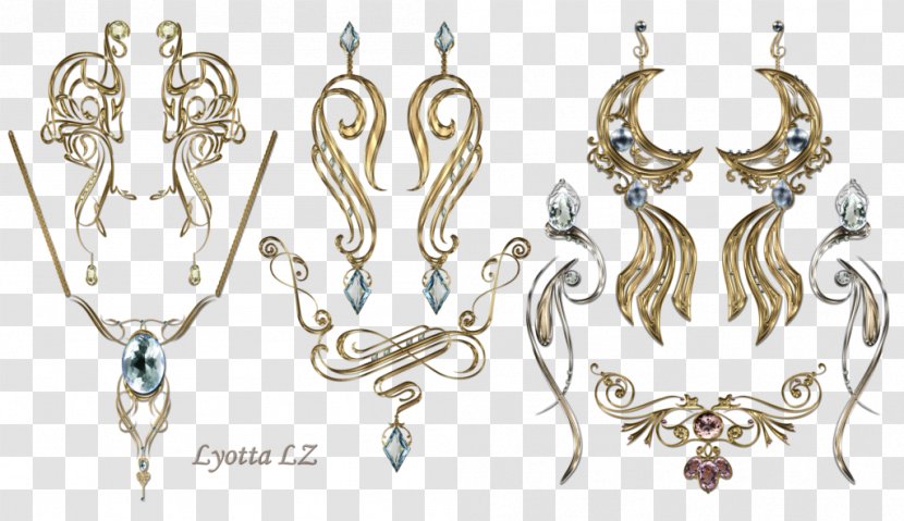 DeviantArt Jewellery Earring Gemstone Necklace - Gold - Jewelry Transparent PNG