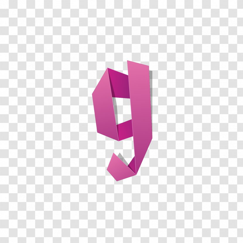 Letter G Red - Pink - Origami Transparent PNG