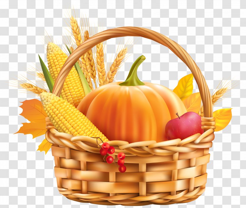 Thanksgiving Greeting Card Wish Birthday Public Holiday - Craft - Autumn Harvest Basket Clipart Image Transparent PNG