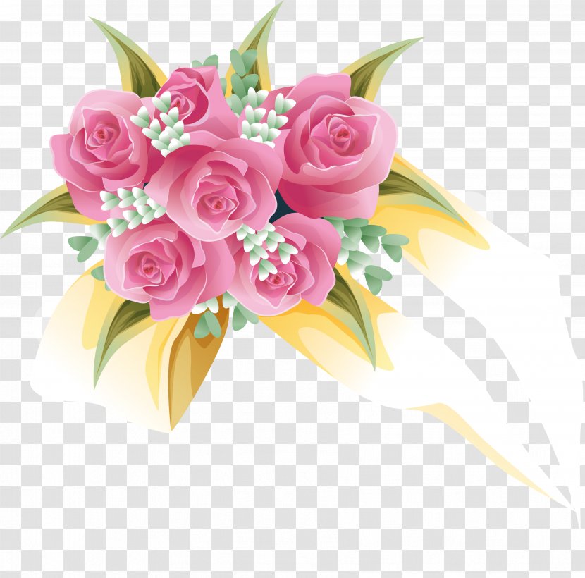 Garden Roses Cut Flowers Flower Bouquet Clip Art - Flowering Plant Transparent PNG