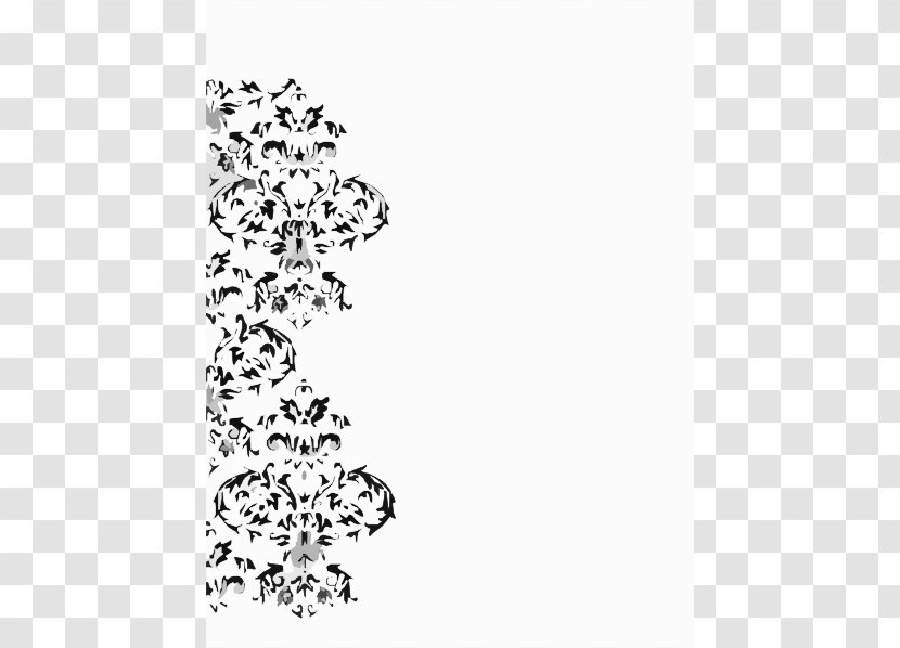 Damask Template Clip Art - Leaf - Swirl Border Cliparts Transparent PNG