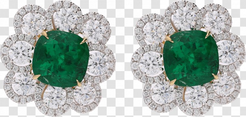 Emerald Earring Diamond Muzo Gemstone - Bahia Transparent PNG