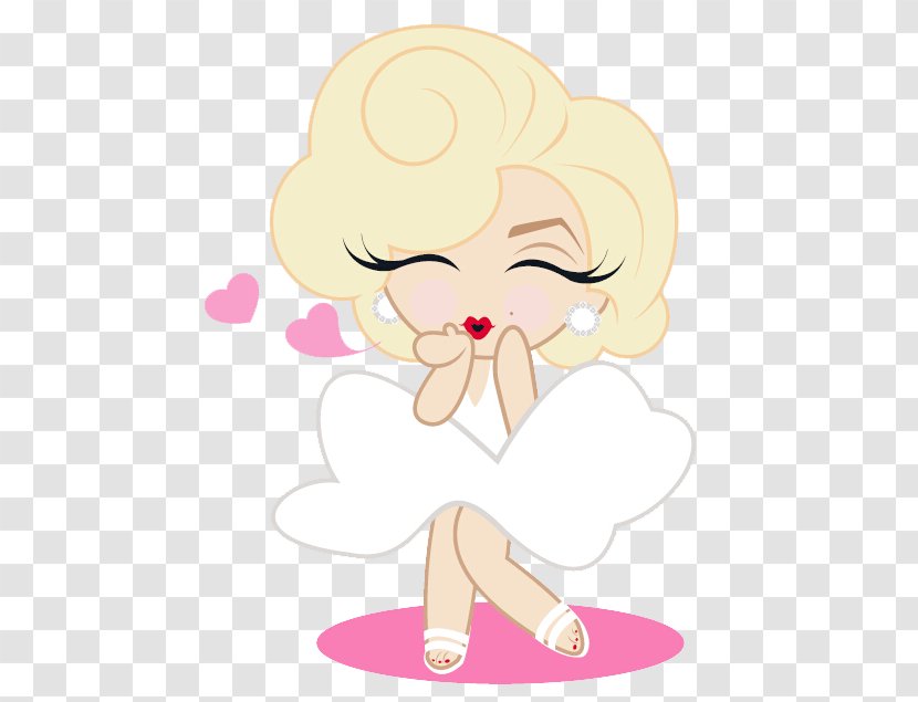 Cartoon Illustration - Peach Heart Marilyn Monroe Transparent PNG