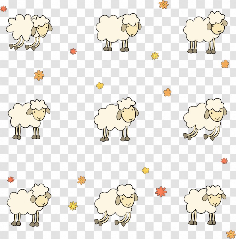 Sheep Euclidean Vector Pattern - Silhouette - Hand-drawn Cartoon Transparent PNG