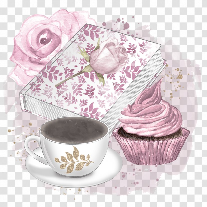 Coffee Tea Cupcake Wallpaper - Whipped Cream - Books And Cakes Transparent PNG