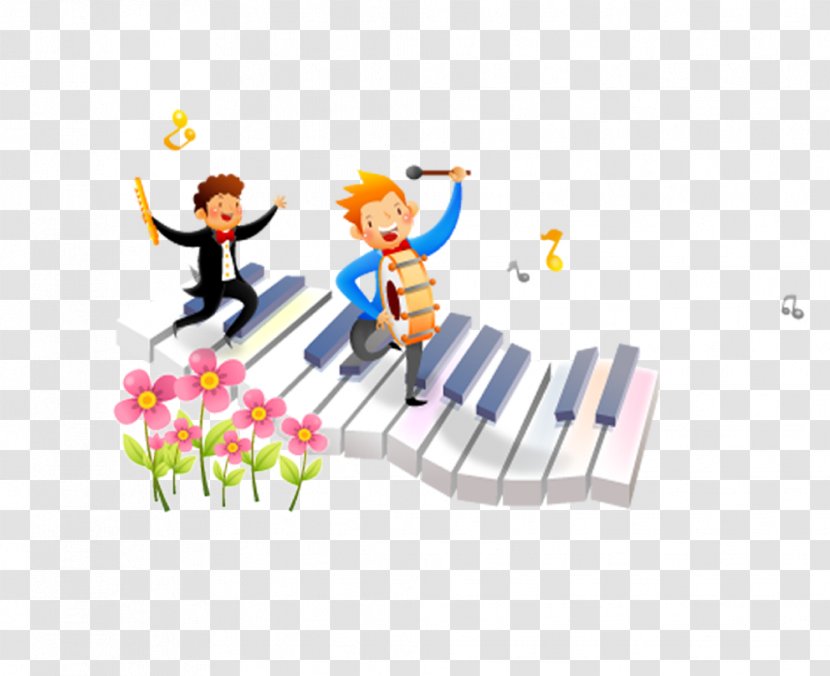 Cartoon Piano - Flower - Character Transparent PNG