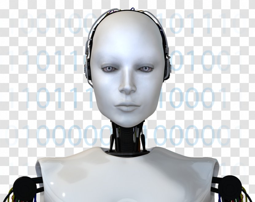 Humanoid Robot Cyborg Woman Face - Frame Transparent PNG