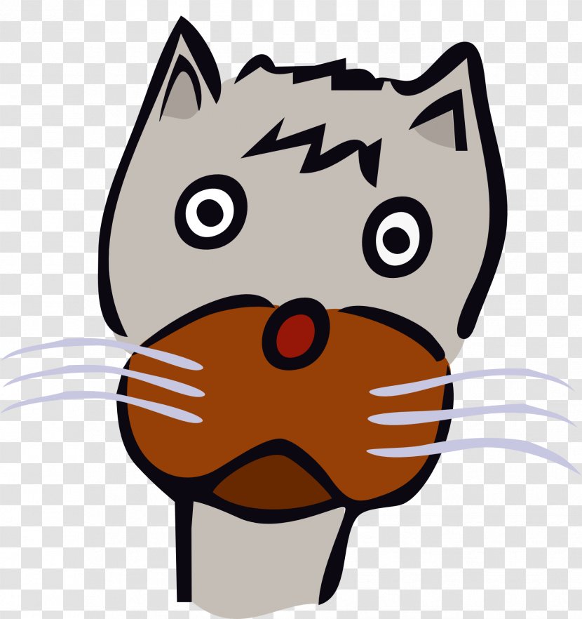Cat Drawing Clip Art - Dog Like Mammal - Surprise Transparent PNG