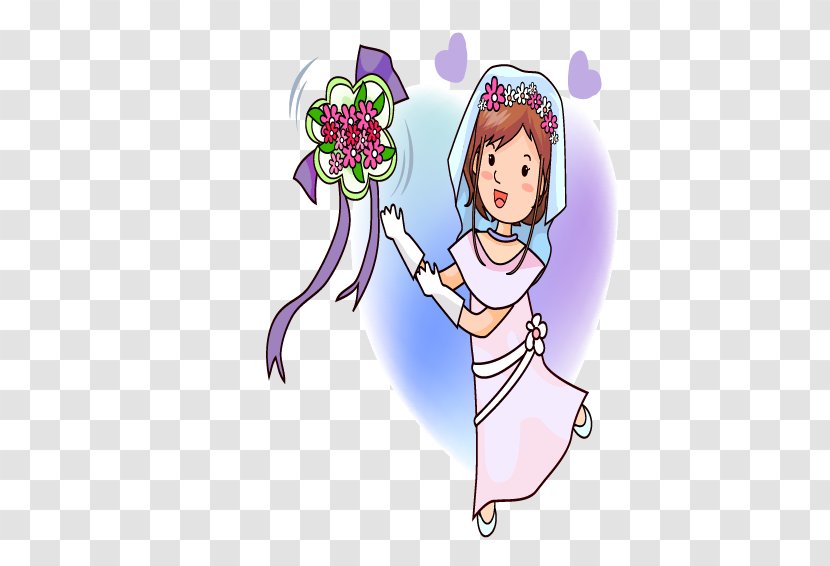 Cartoon Illustration - Flower - Bride Transparent PNG