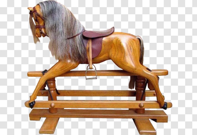 Rocking Horse American Paint Rein Toy - Stallion - Wooden Background Transparent PNG