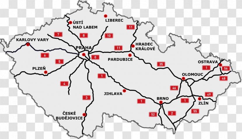 Highways In The Czech Republic D1 Motorway Controlled-access Highway Road And Directorate Of - Trunk Transparent PNG