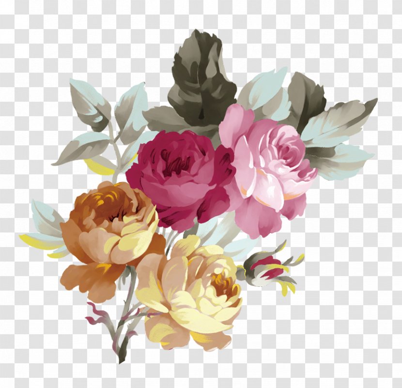 Centifolia Roses Flower Red - Designer - Dream Decoration Pattern Transparent PNG