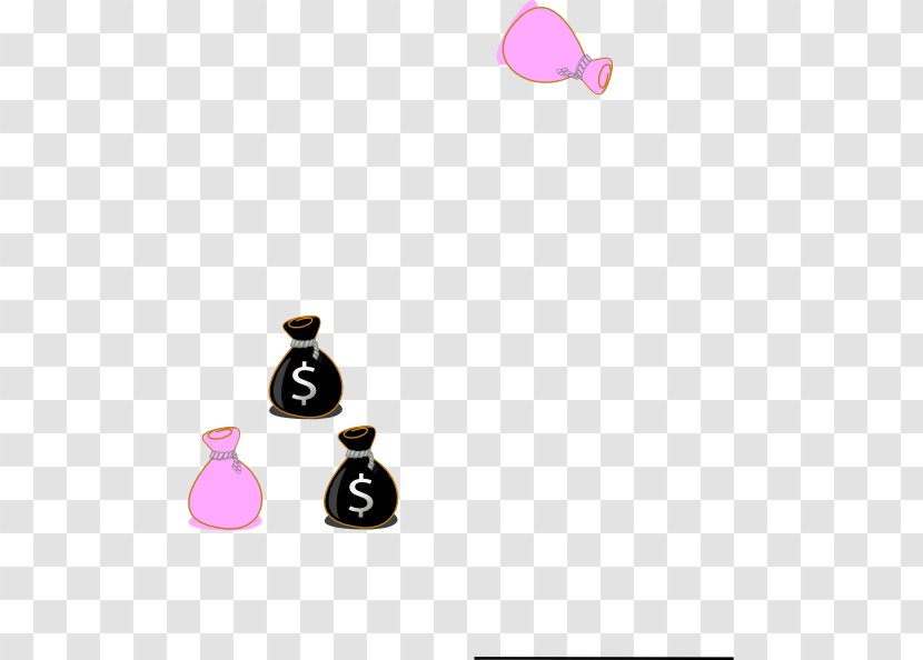 Pink M Font - Money Bag Clip Transparent PNG