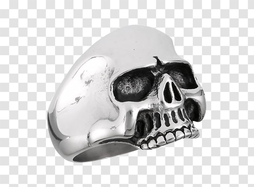 Human Skull Symbolism Ring Stainless Steel - Silver Transparent PNG
