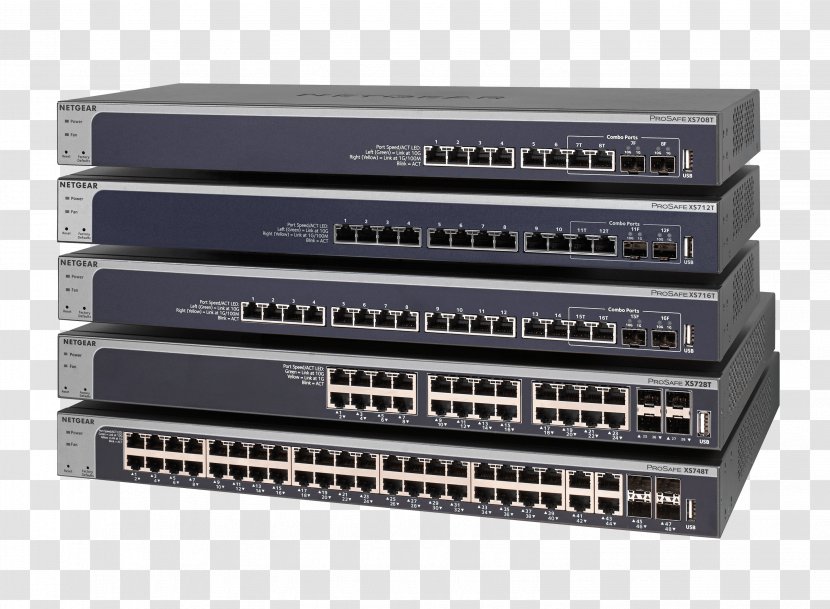 10 Gigabit Ethernet Network Switch Netgear Port Transparent PNG