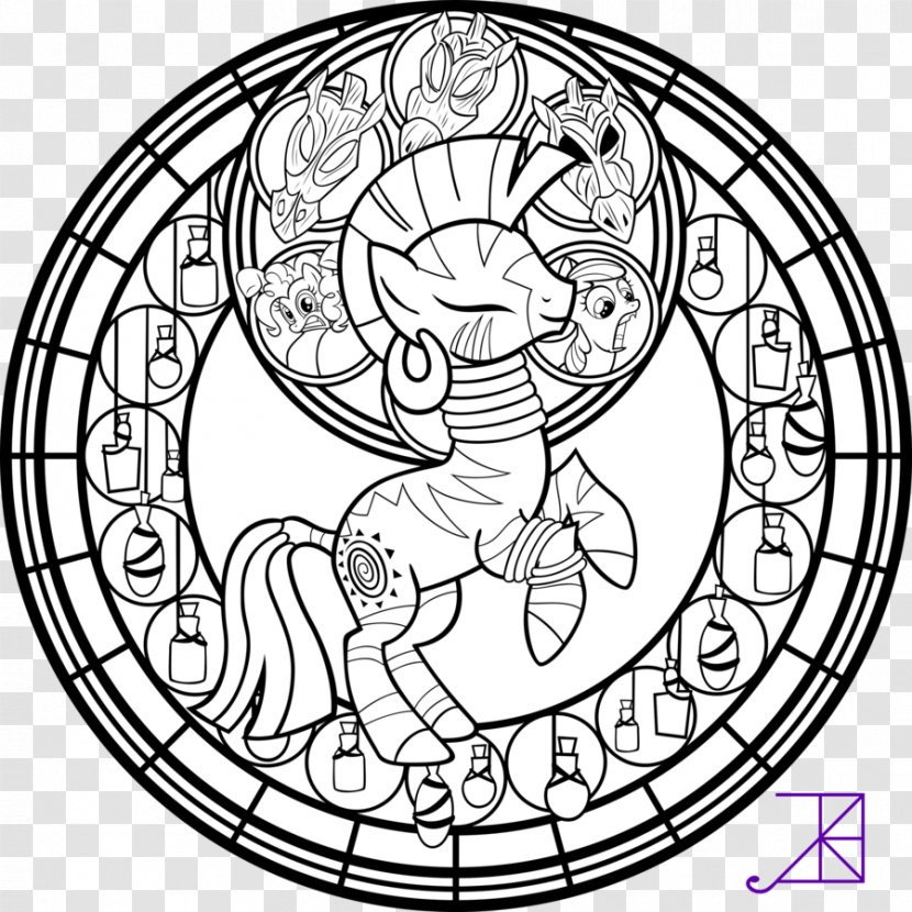 Coloring Book Sunset Shimmer Pinkie Pie Stained Glass - Flower Transparent PNG