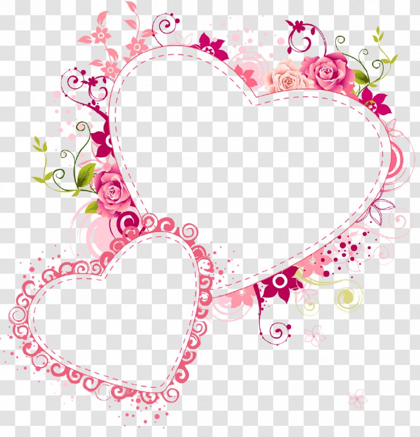 Paper Picture Frames Heart Love Clip Art - Floral Design - HEART FLOWER Transparent PNG