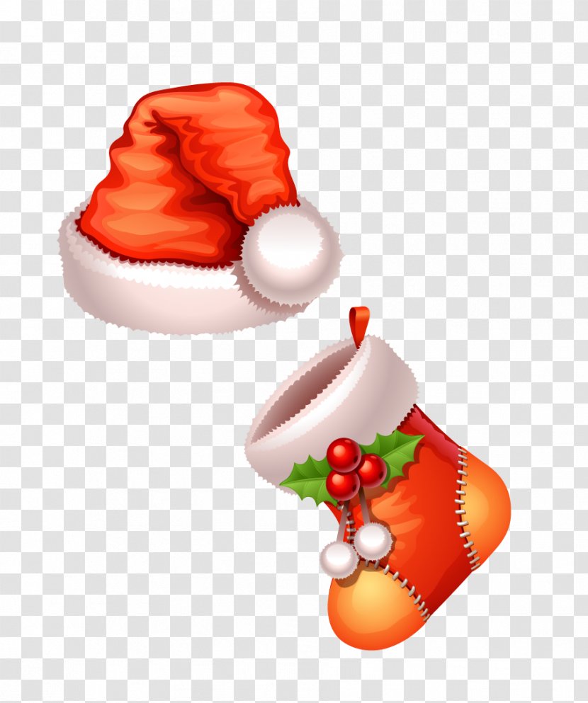 Santa Claus Christmas Gift - Fruit - Hats With Gui Transparent PNG