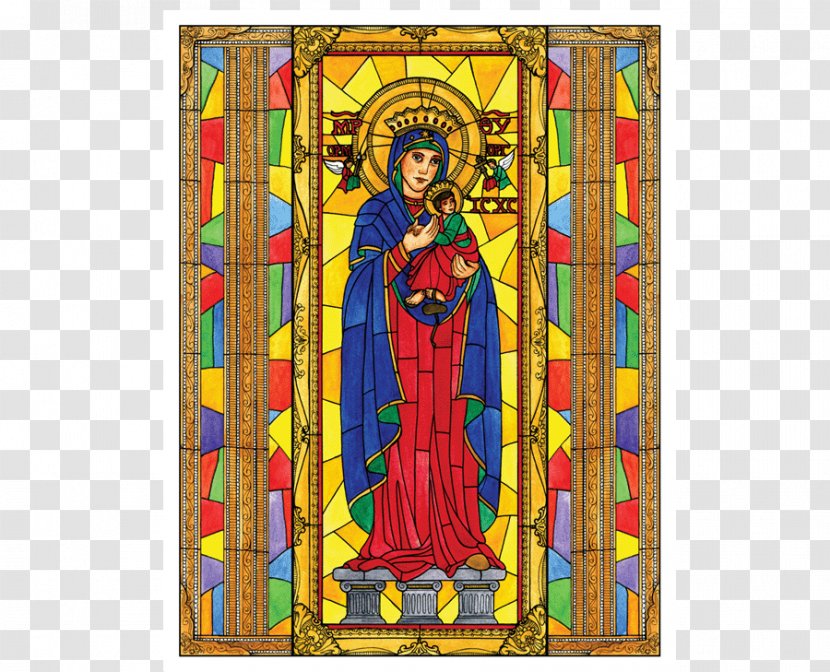 Stained Glass Our Lady Of Perpetual Help Mary Untier Knots Art - Material Transparent PNG