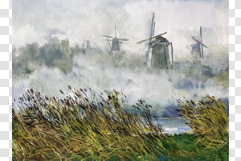 Watercolor Painting Windmill - Wetland Transparent PNG
