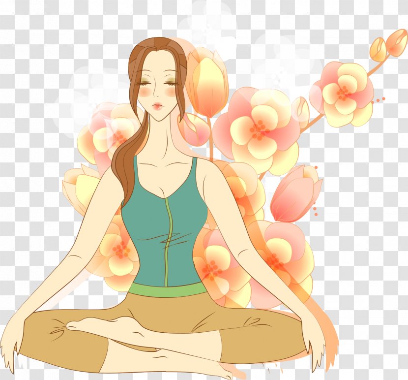 Yoga Meditation Lotus Position Drawing Illustration - Silhouette - Sit In Man Transparent PNG