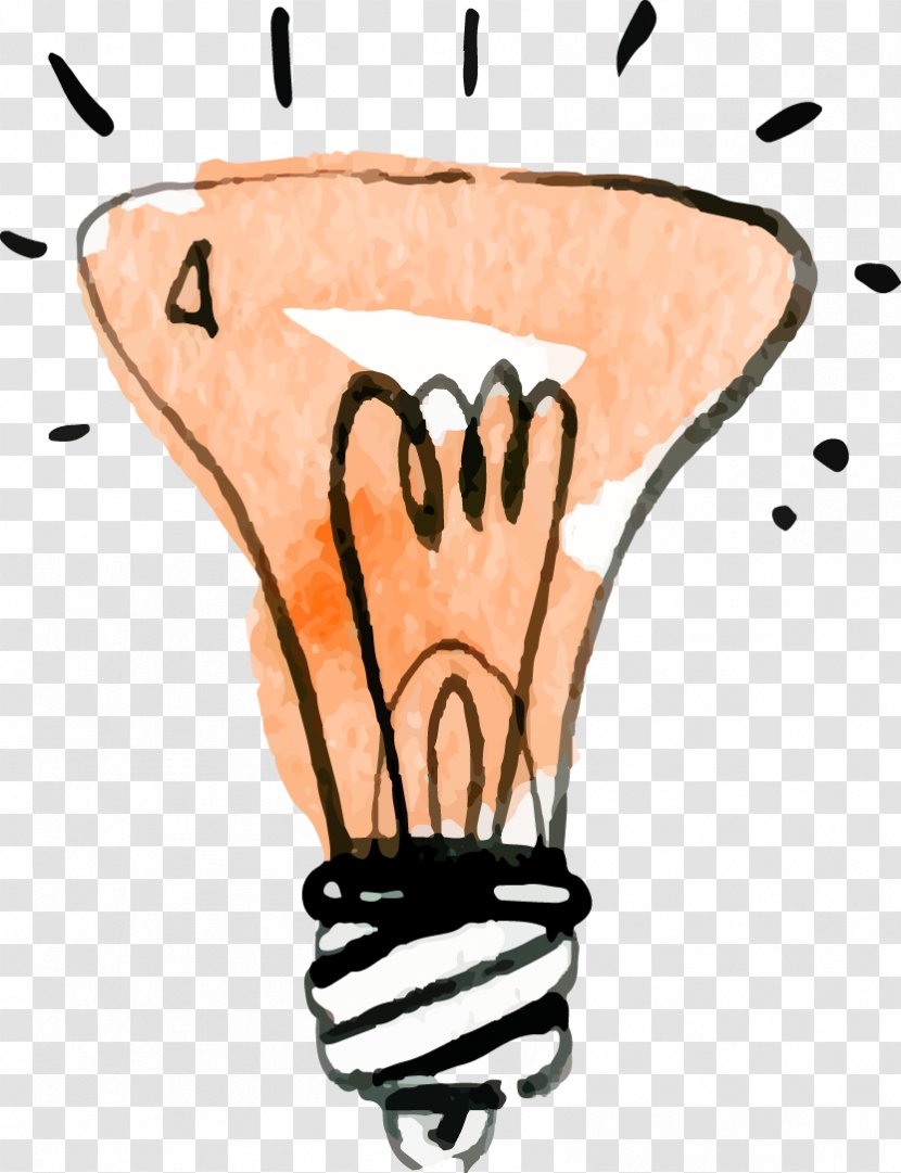 Incandescent Light Bulb Cartoon - Incandescence - Hand-painted Transparent PNG