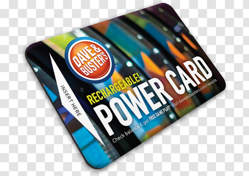 Dave & Buster's Credit Card Video Game Amusement Arcade - Storedvalue - Prize Throwing Transparent PNG