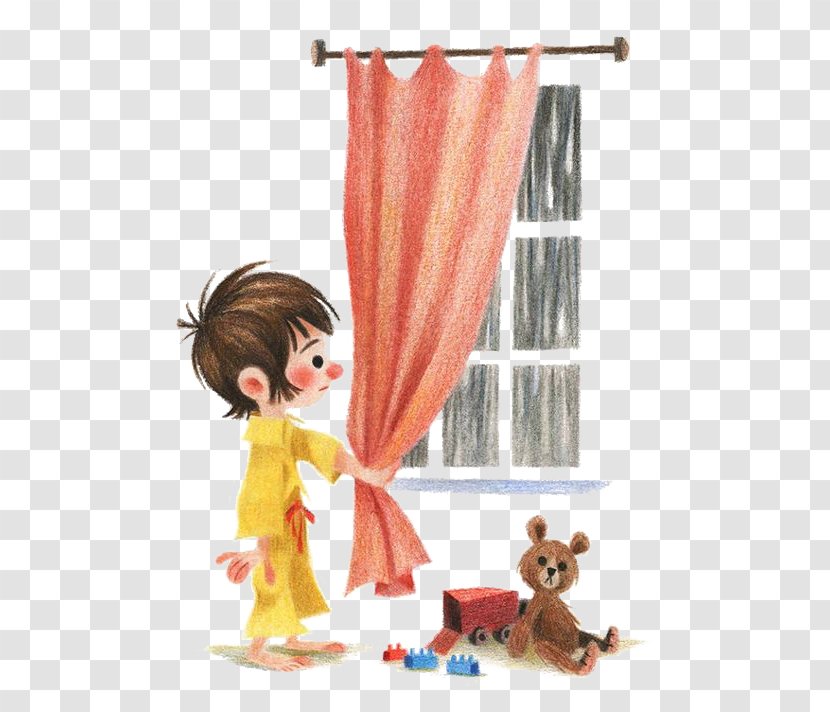 Kindergarten Luck Curtain Illustration - Software - Pull The Curtains Boys Transparent PNG