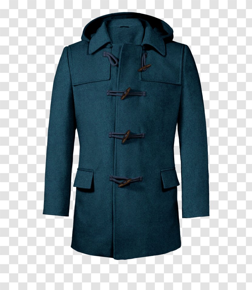 Pea Coat Duffel Overcoat Hood - Tailor - Blue Transparent PNG
