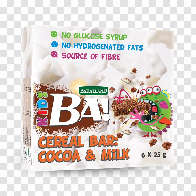 Vegetarian Cuisine Breakfast Cereal Milk Chocolate Bakalland - Energy Bar Transparent PNG