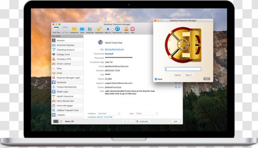 Computer Software Password Manager MacBook Air - Media - Mac Book Transparent PNG