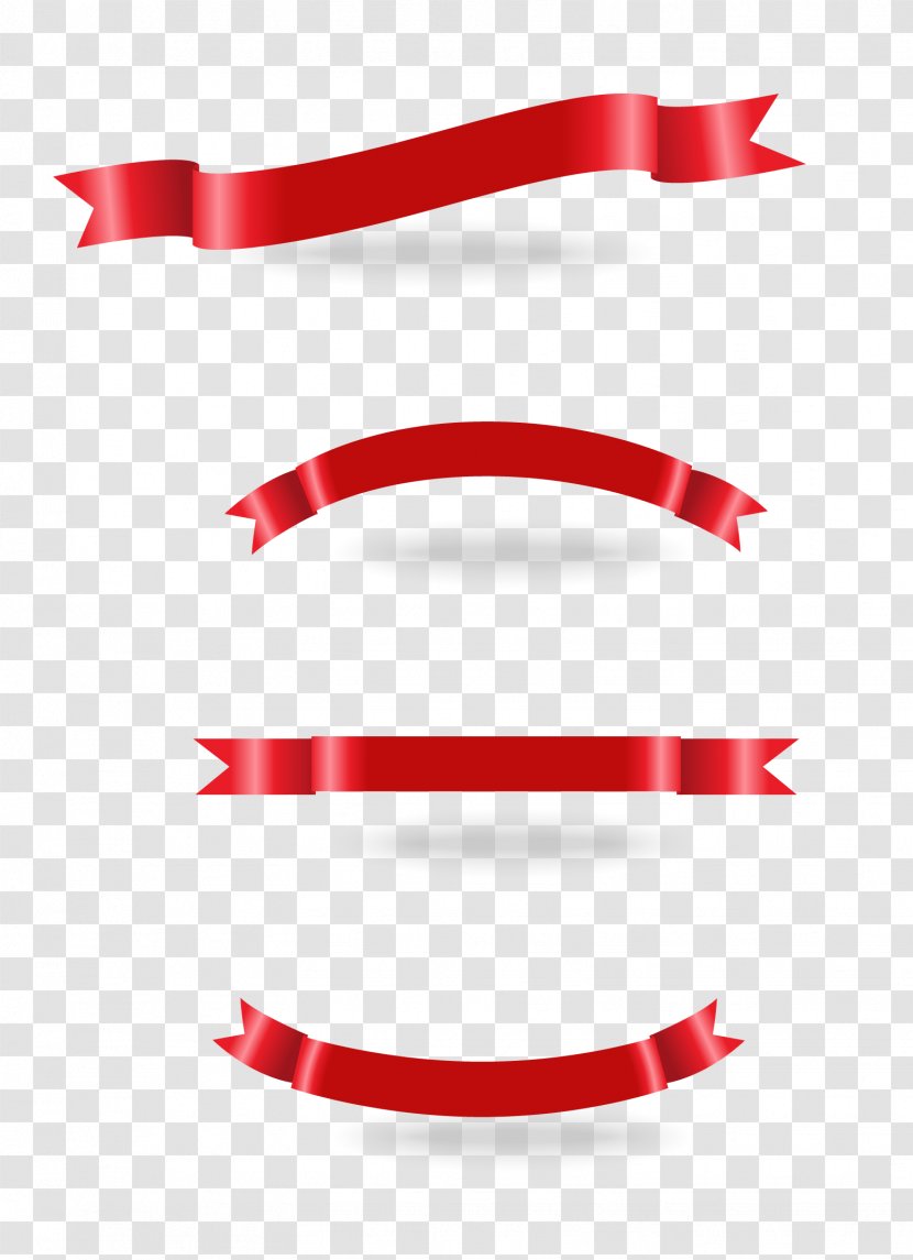 Ribbon Download Euclidean Vector - Designer - Red Banner Transparent PNG