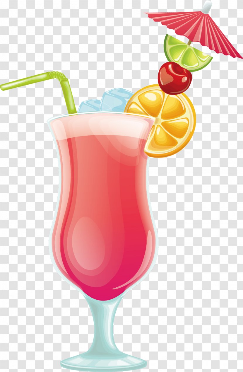 Cocktail Juice Drink - Daiquiri - Pink Vector Transparent PNG