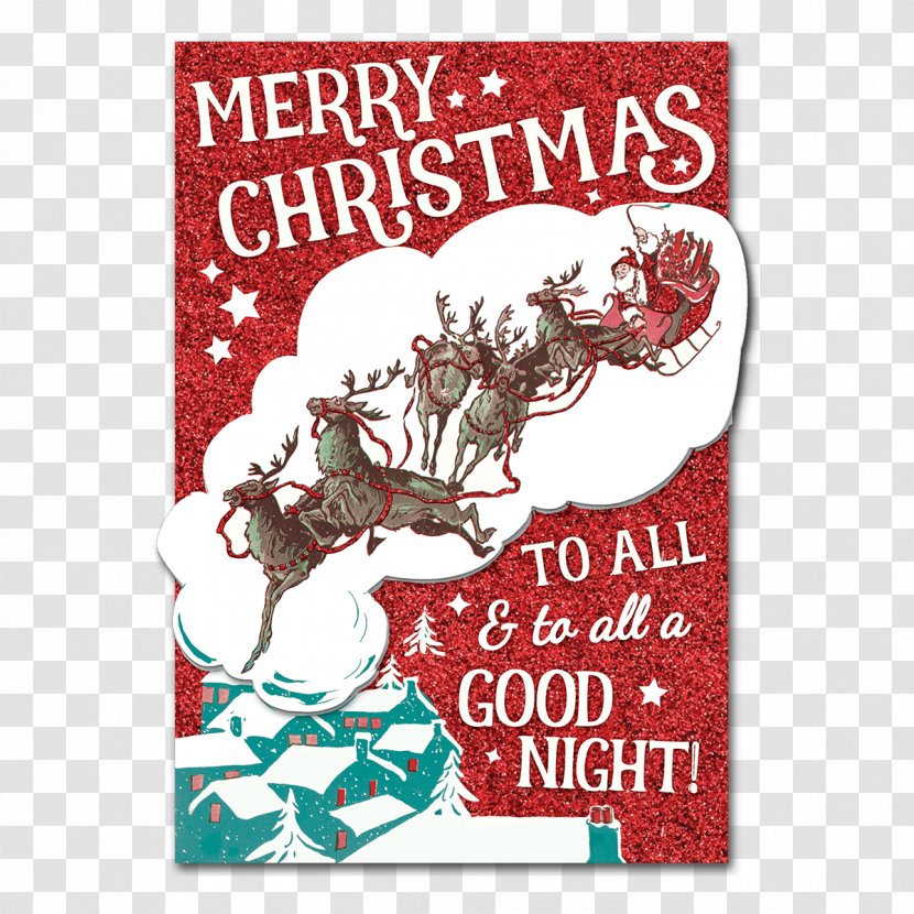 Santa Claus Reindeer Christmas Ornament Card Transparent PNG