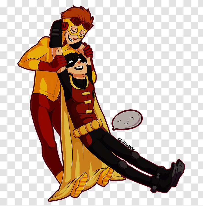 Dick Grayson Wally West Baris Alenas Batman Flash - Mythical Creature - Teen Titans Robin Without Mask Transparent PNG