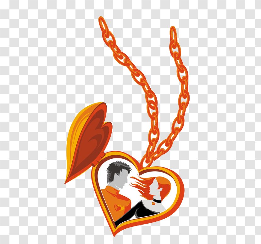 Necklace Pendant Jewellery Heart - Orange - Love Transparent PNG