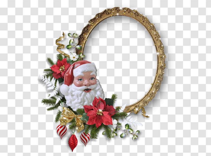 Santa Claus Christmas Picture Frame - Ornament - Cartoon Frames Modeling Transparent PNG