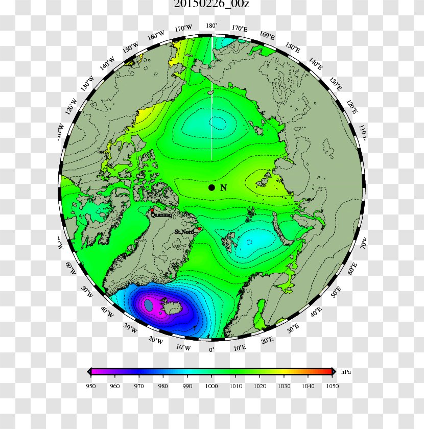 Arctic Ocean Beaufort Sea Map Canada Ice - Rossby Wave - Freezing Point Transparent PNG