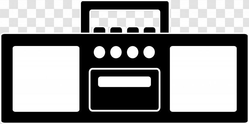 Antique Radio Boombox Clip Art - White - Vintage Cliparts Transparent PNG