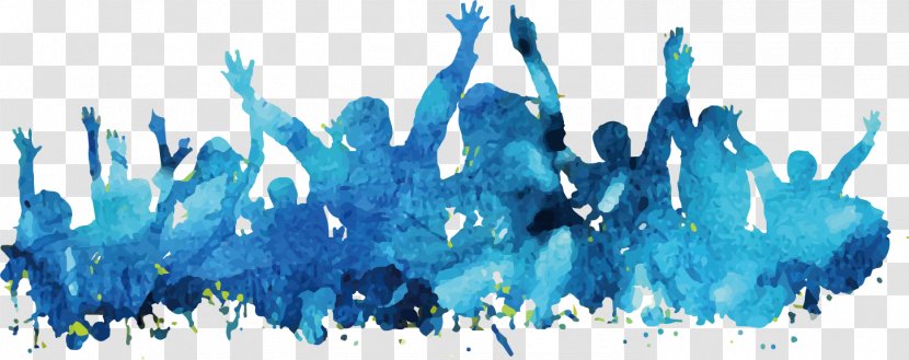 Watercolor Painting Poster Blue - People Background Material Transparent PNG
