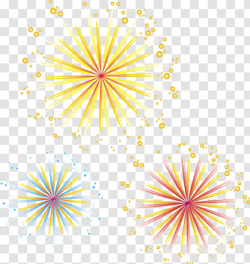 Fireworks Yellow Chinese New Year Festival - Blue Transparent PNG