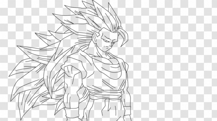 Goku Super Saiyan Drawing Sketch - Cartoon Transparent PNG