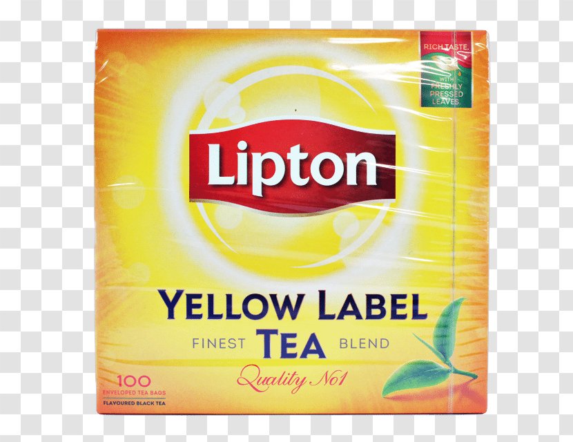 Green Tea Lipton Bag Black - Yellow Transparent PNG