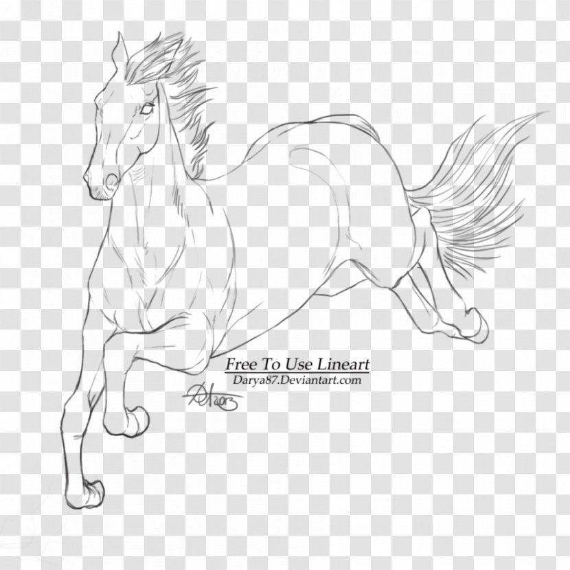 Horse DeviantArt Line Art Sketch - Pack Animal Transparent PNG