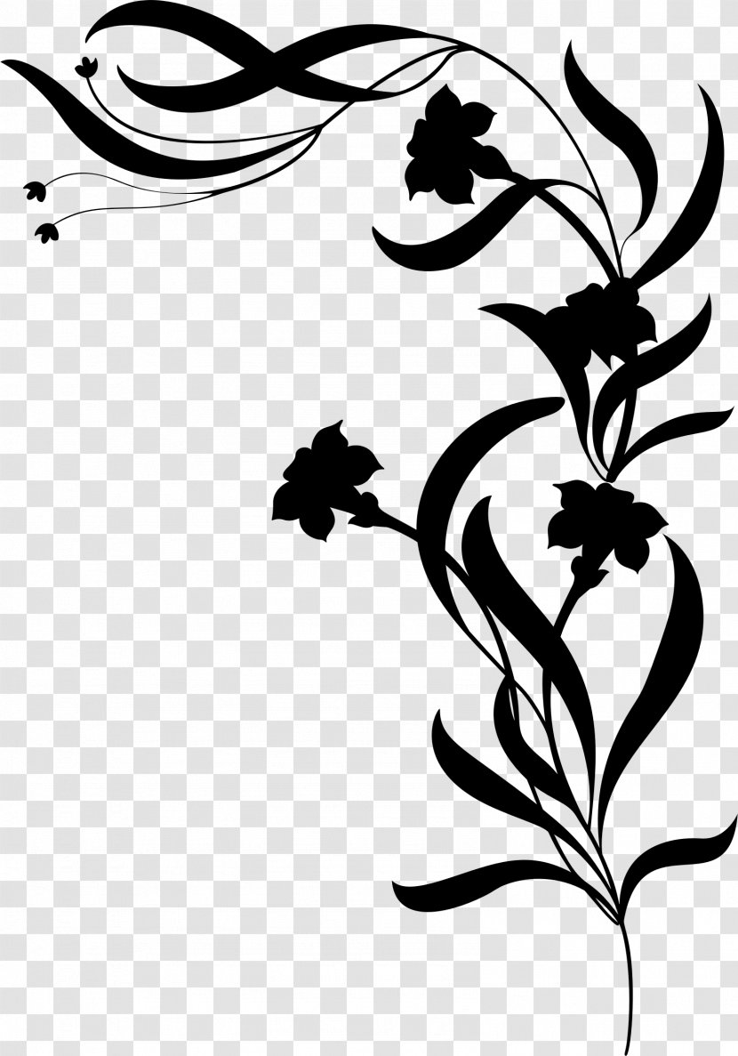 Floral Design Silhouette Art Clip - Black - Bottom Decoration Transparent PNG