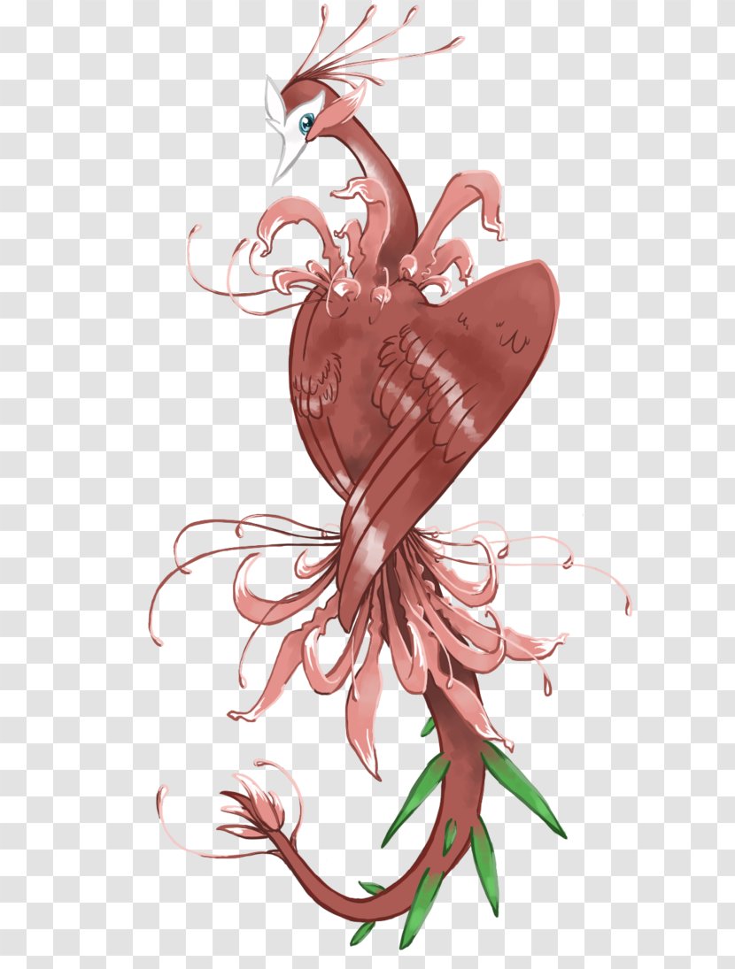 Red Spider Lily Tattoo Drawing Bird - Art - Pink Transparent PNG